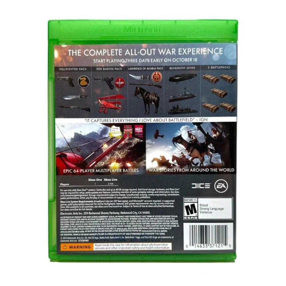 Battlefield 1: Early Enlister Deluxe Edition, Microsoft Xbox One Xbox Series X|S